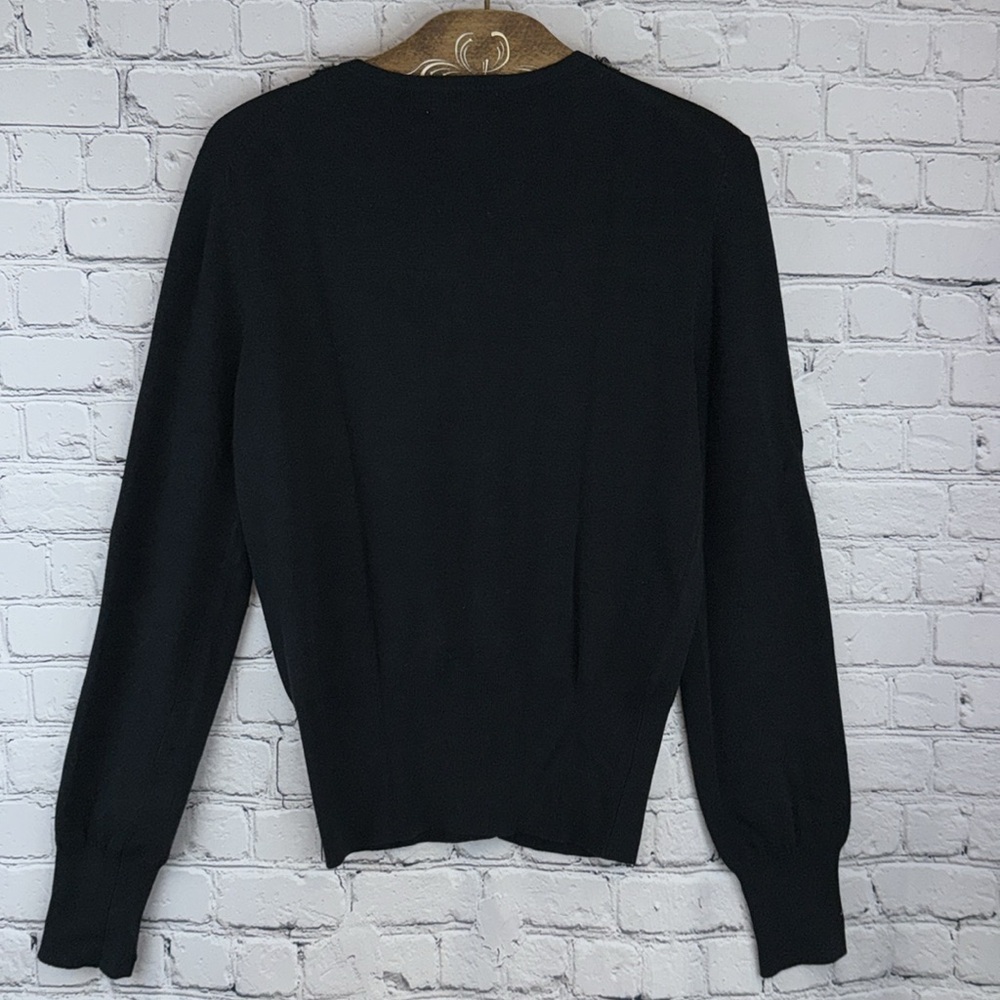 SPORT HAYLEY Embellished Black Cardigan Rhinestone Crystal Knit Sweater Size S - Picture 3 of 7